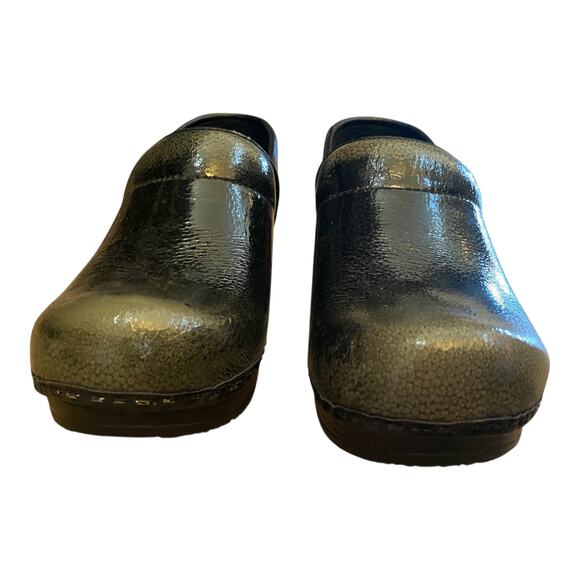 Sanita Professional Olive Green Speckled Patent Clogs EU 35 US 4 Work Nurse - Picture 8 of 16